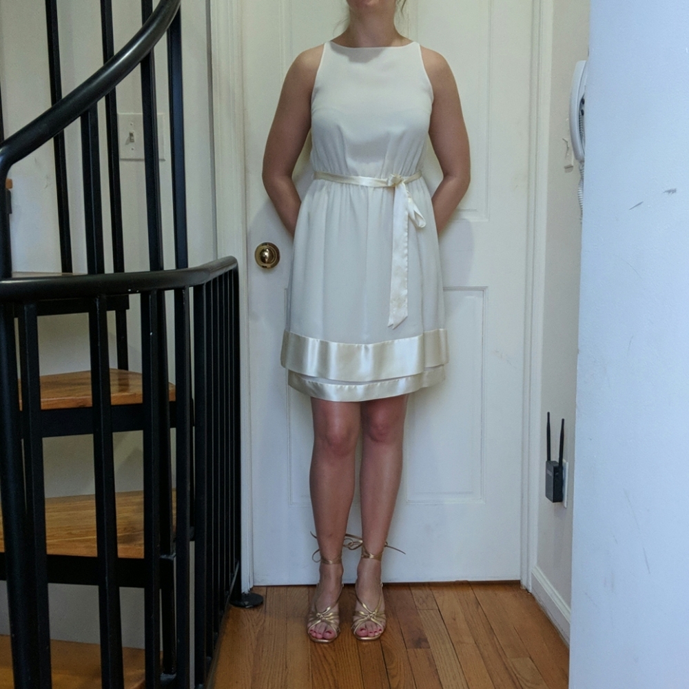 Banana Republic cream silk cocktail dress